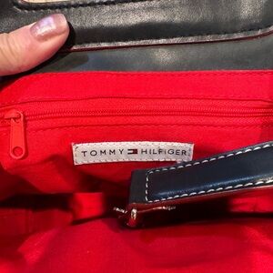 EUC Tommy Hilfiger Black and Red Satchel Bag